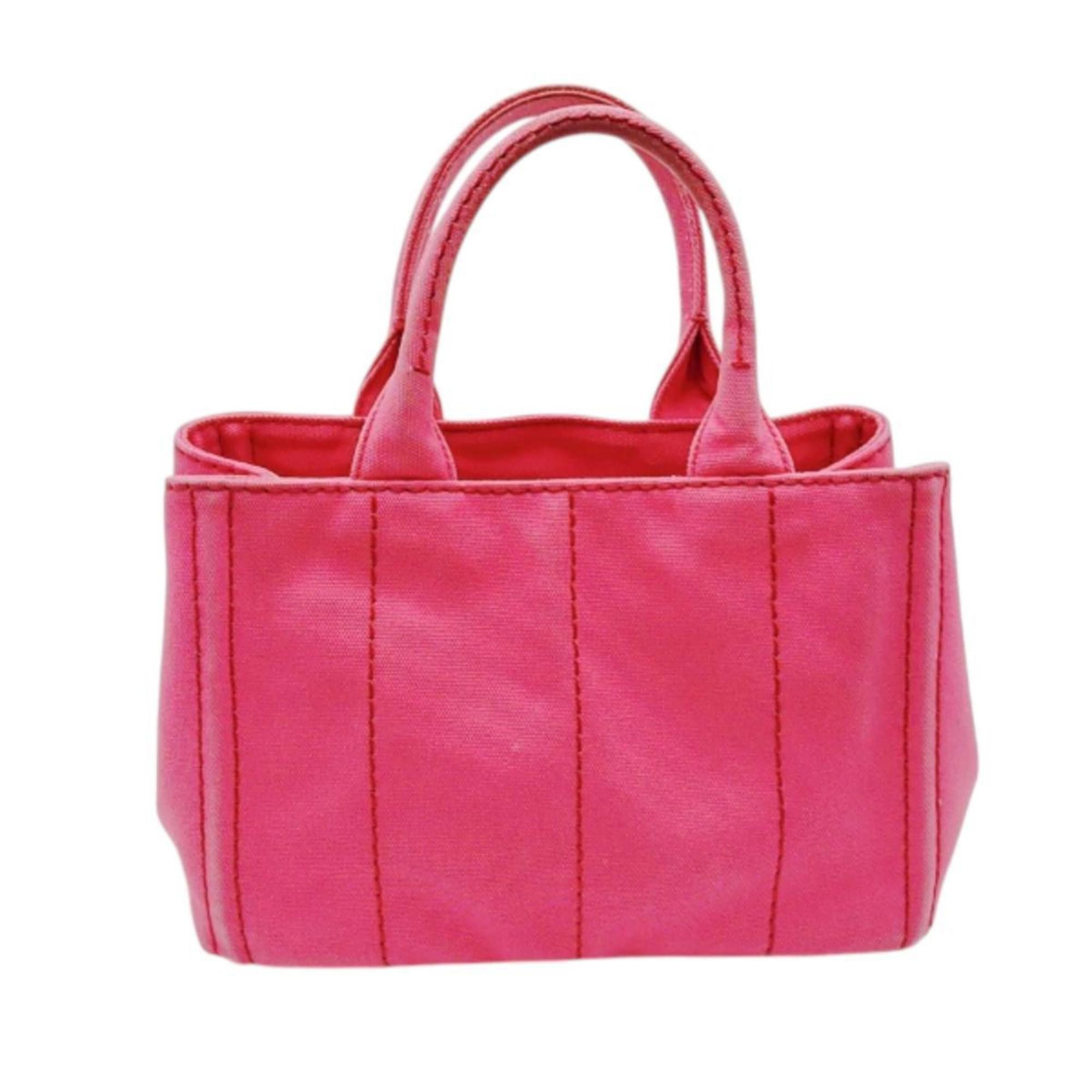 Prada Prada Canapa Mini Tote Canvas Bag, 1BG439, Pink Size ONE SIZE - 3 Thumbnail