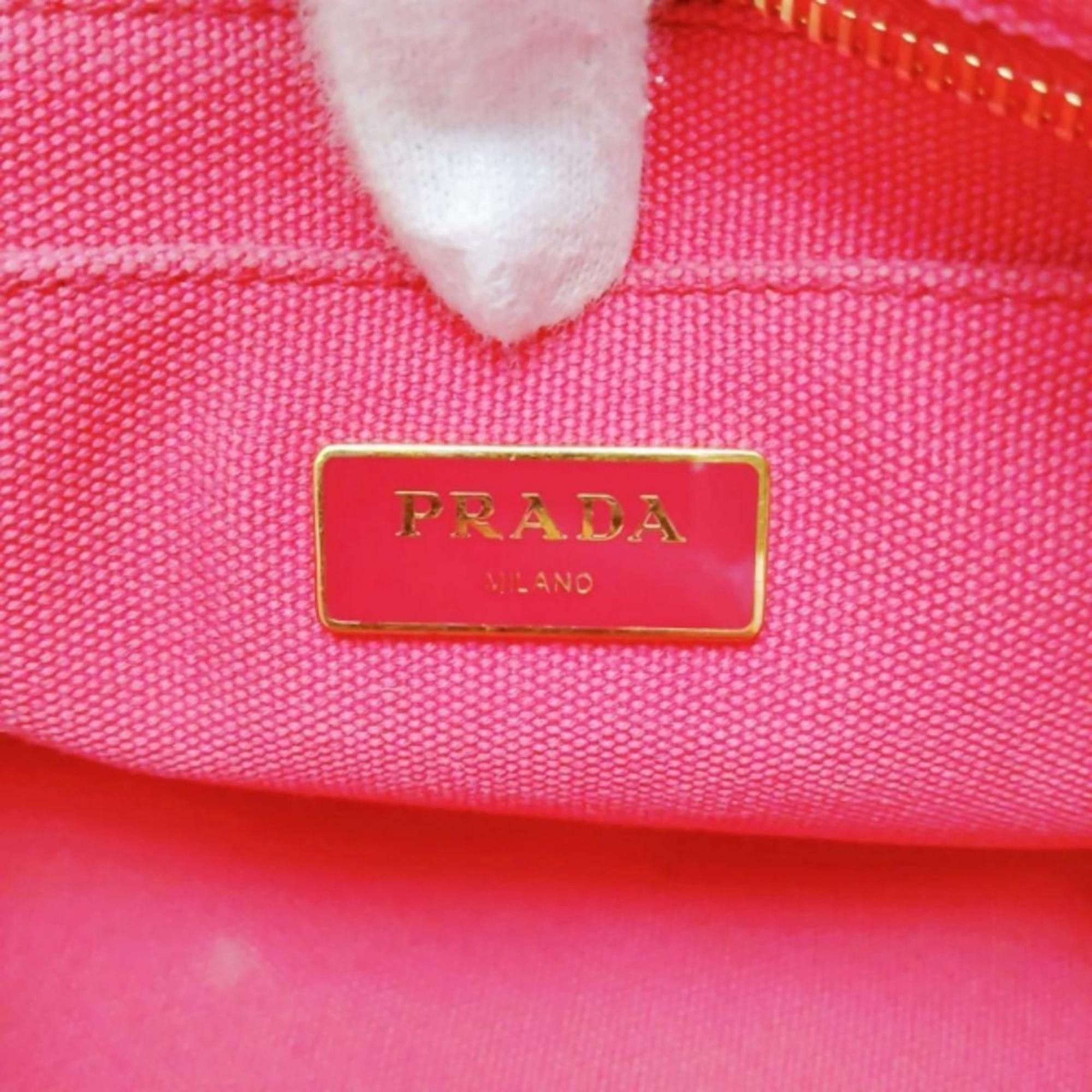 Prada Prada Canapa Mini Tote Canvas Bag, 1BG439, Pink Size ONE SIZE - 19 Thumbnail