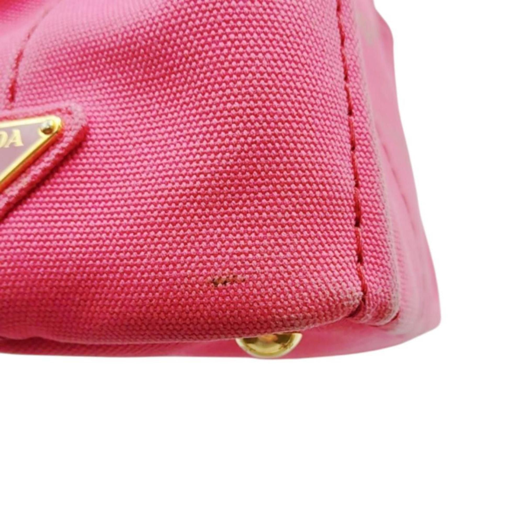 Prada Prada Canapa Mini Tote Canvas Bag, 1BG439, Pink Size ONE SIZE - 12 Thumbnail