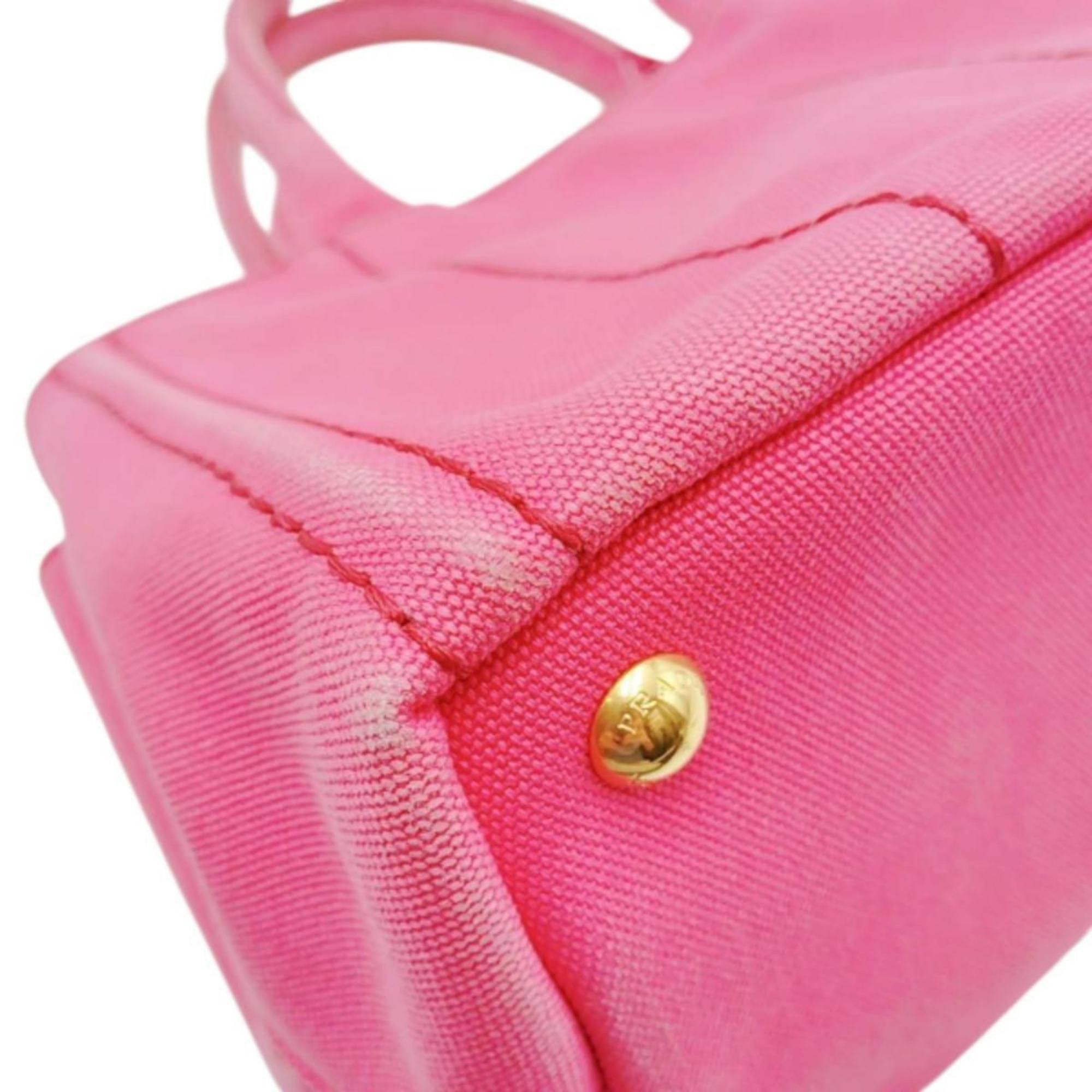 Prada Prada Canapa Mini Tote Canvas Bag, 1BG439, Pink Size ONE SIZE - 9 Thumbnail