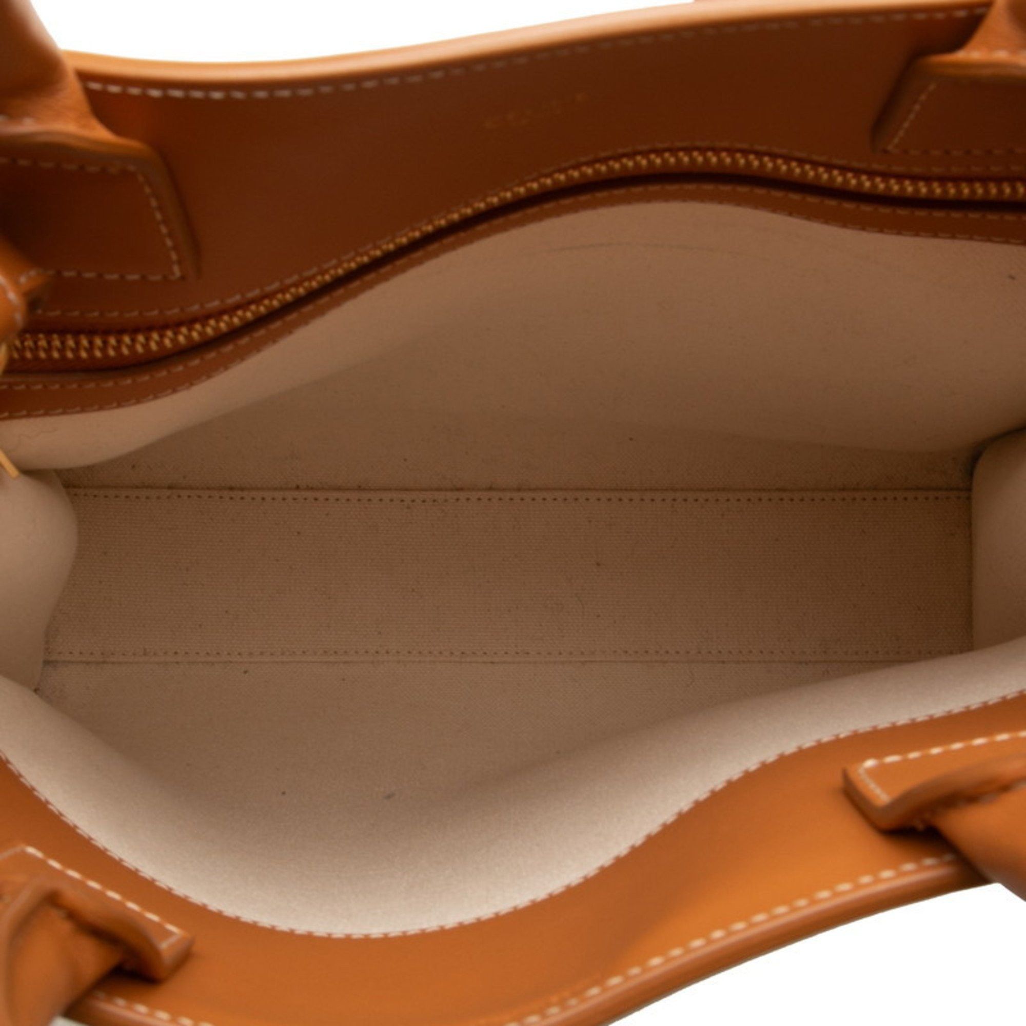 Celine Celine Vertical Cabas Small Handbag/Shoulder Bag, 2-Way, 192082, Natural, Tan, Brown Canvas and Leather, Women's, CELINE Size ONE SIZE - 5 Thumbnail