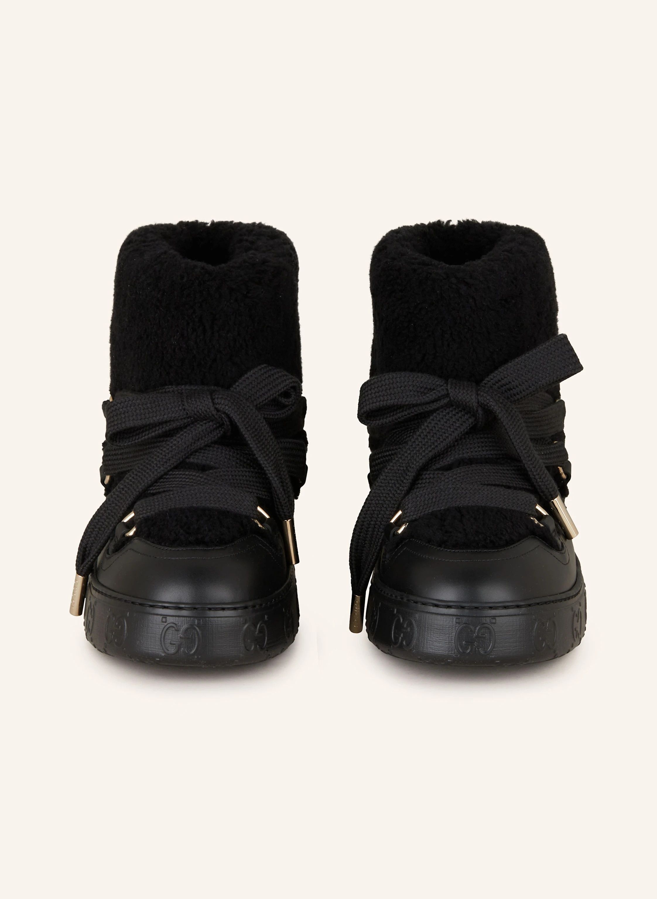 Gucci Monogram Platform Lined Shearling Boots Platform in Black Size US 12 / IT 42 - 3 Thumbnail