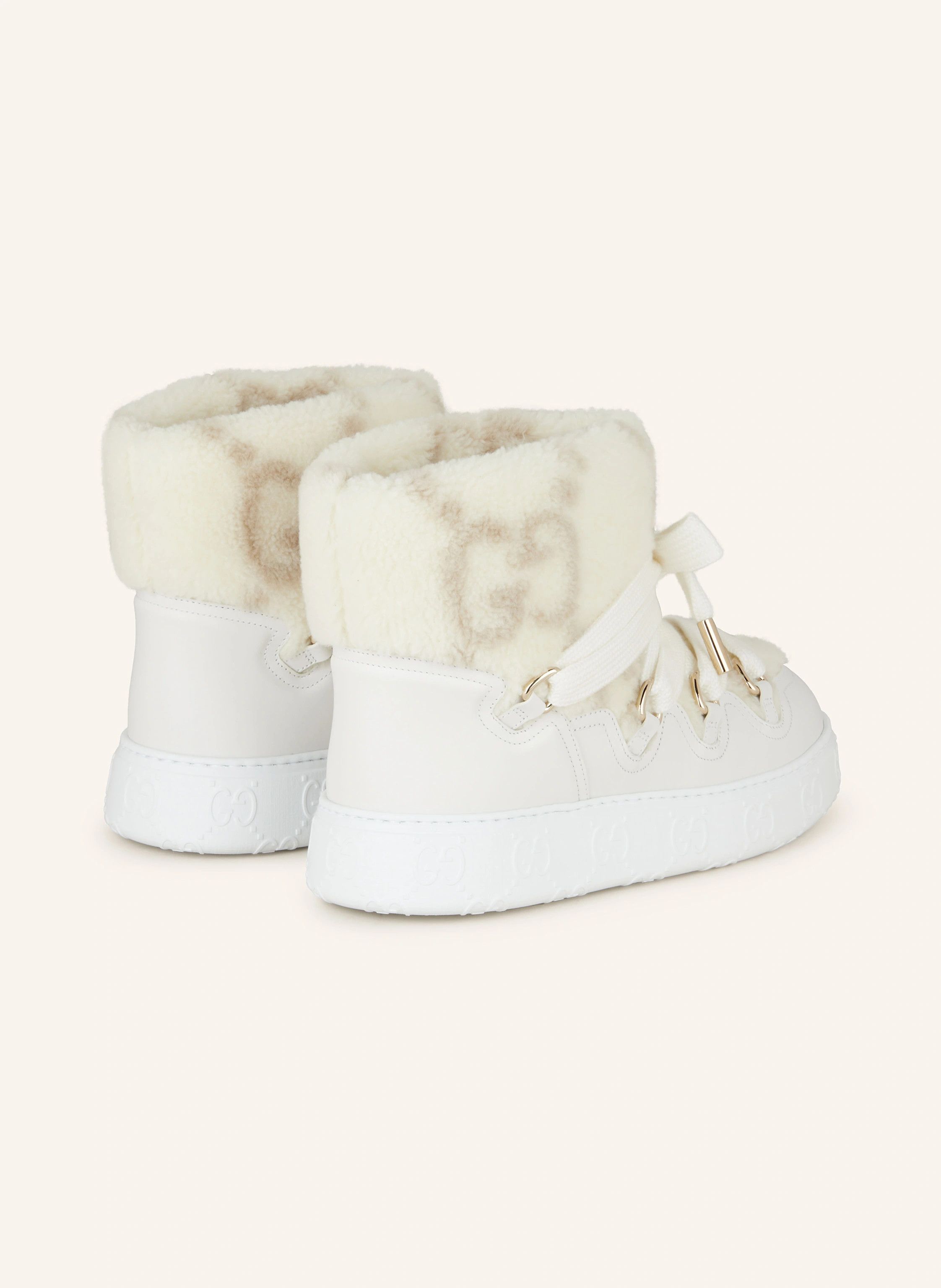 Gucci Monogram Platform Lined Shearling Boots Platform in White Size US 7 / IT 37 - 2 Thumbnail