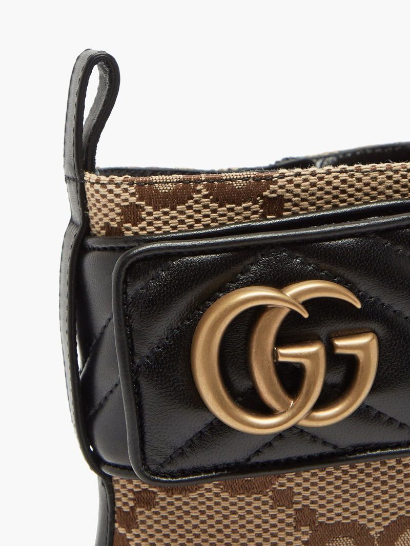 Gucci GG Marmont Canvas And Leather Ankle Boots Size US 7 / IT 37 - 3 Thumbnail