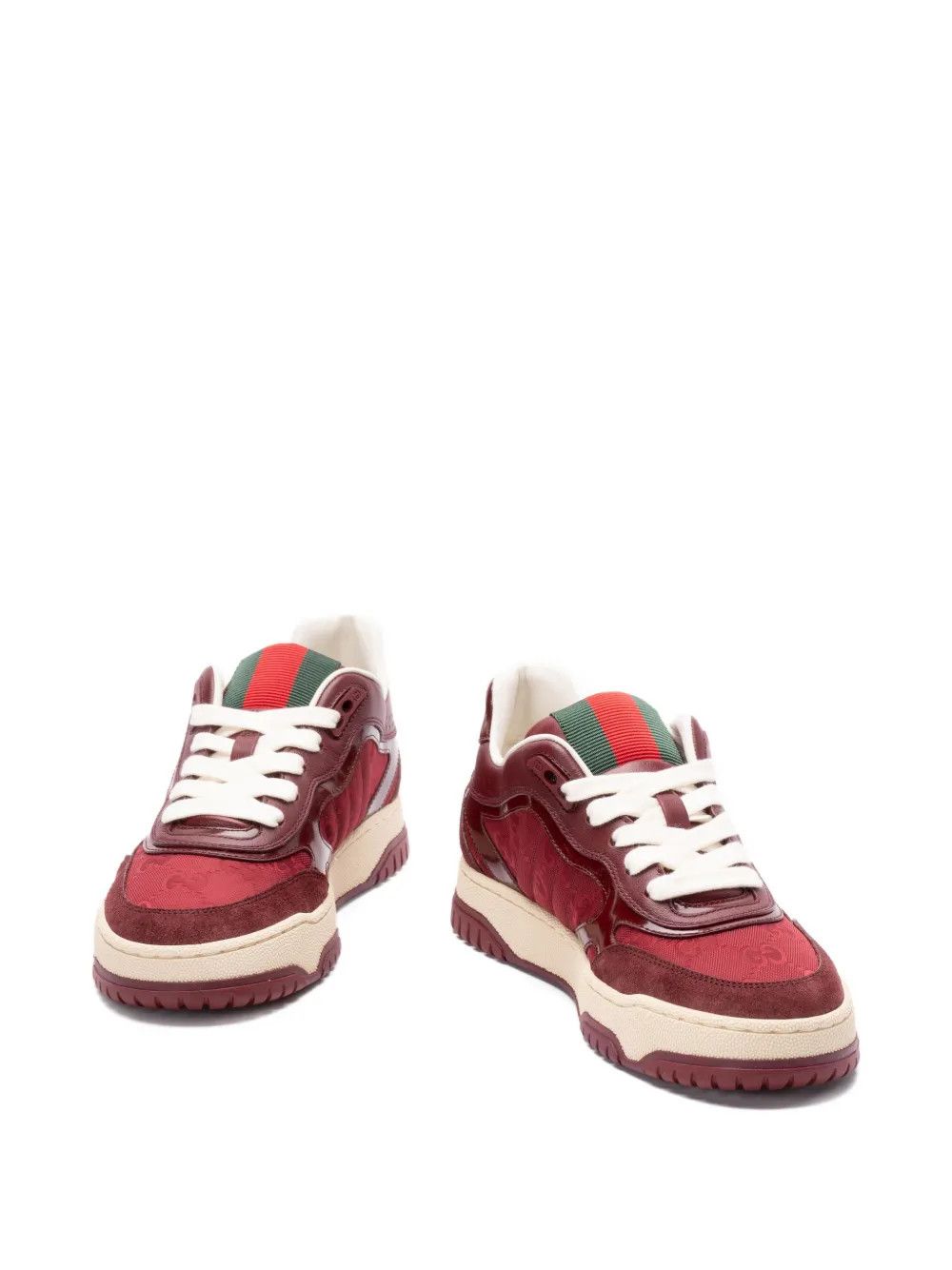 Gucci monogram-embossed sneakers in red Size US 7 / IT 37 - 2 Thumbnail