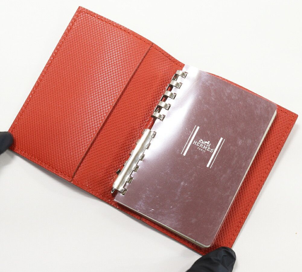 Hermes Hermes Hermes Agenda PM Gran Ash Notebook Cover Silver Hardware Leather Other Stamp Q DUTY FREE for USA Size ONE SIZE - 3 Thumbnail