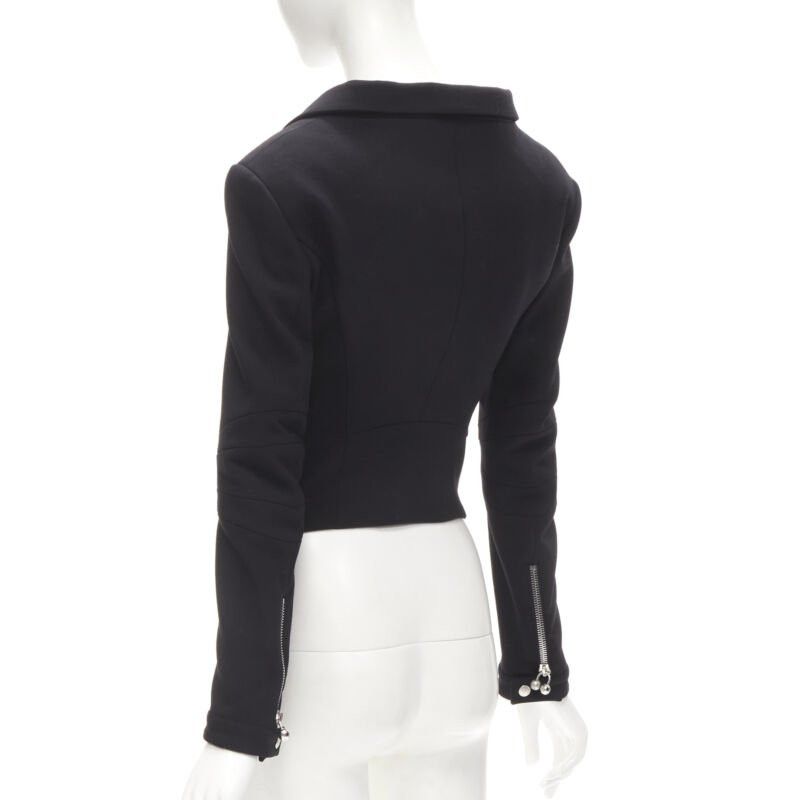 Dsquared2 DSQUARED2 silver punk Barbell Piercing zipper black cropped blazer S Size S / US 4 / IT 40 - 7 Thumbnail