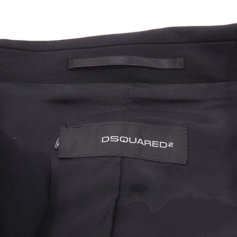 Dsquared2 DSQUARED2 silver punk Barbell Piercing zipper black cropped blazer S Size S / US 4 / IT 40 - 10 Thumbnail