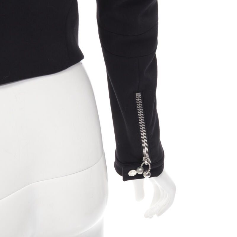 Dsquared2 DSQUARED2 silver punk Barbell Piercing zipper black cropped blazer S Size S / US 4 / IT 40 - 9 Thumbnail