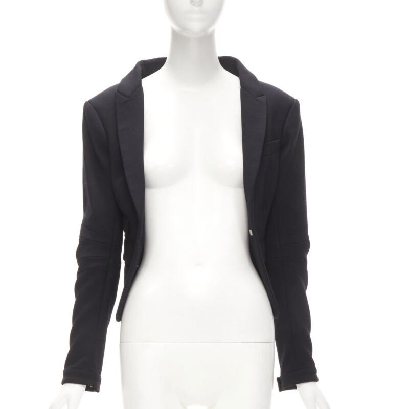 Dsquared2 DSQUARED2 silver punk Barbell Piercing zipper black cropped blazer S Size S / US 4 / IT 40 - 3 Thumbnail
