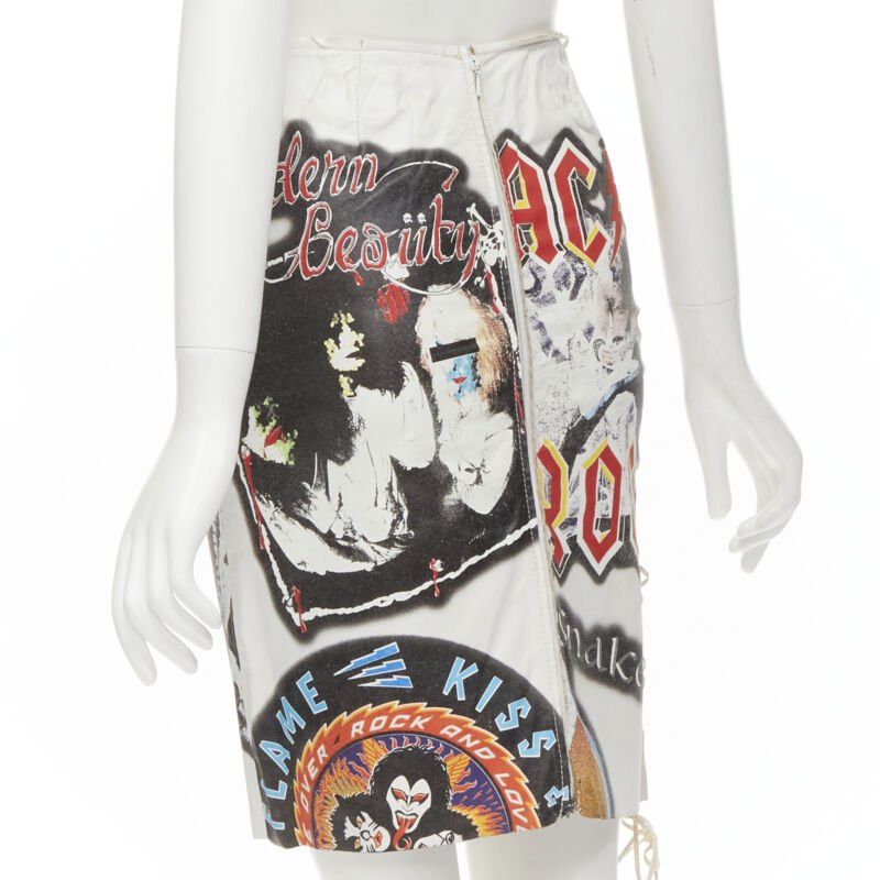 Dolce & Gabbana rare D&G DOLCE GABBANA 2001 Runway Acid Rock rock lace up leather skirt IT38 XS Size 26" / US 2 / IT 38 - 6 Thumbnail