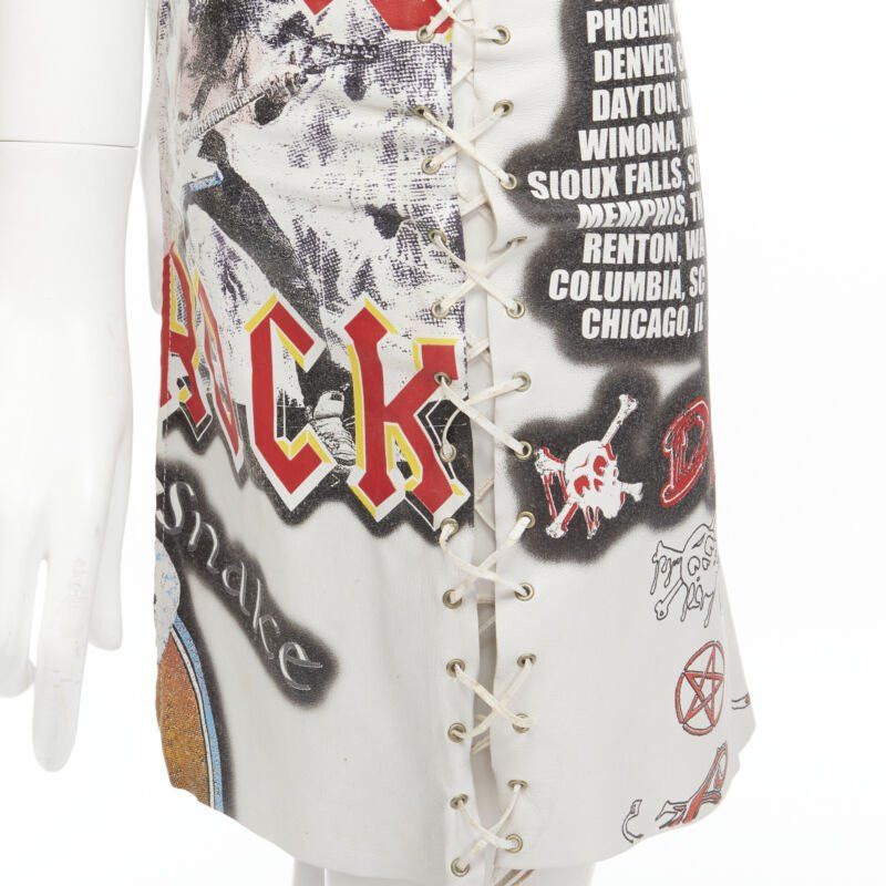 Dolce & Gabbana rare D&G DOLCE GABBANA 2001 Runway Acid Rock rock lace up leather skirt IT38 XS Size 26" / US 2 / IT 38 - 2 Thumbnail