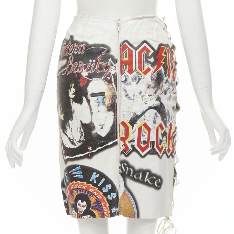 Dolce & Gabbana rare D&G DOLCE GABBANA 2001 Runway Acid Rock rock lace up leather skirt IT38 XS Size 26" / US 2 / IT 38 - 5 Thumbnail