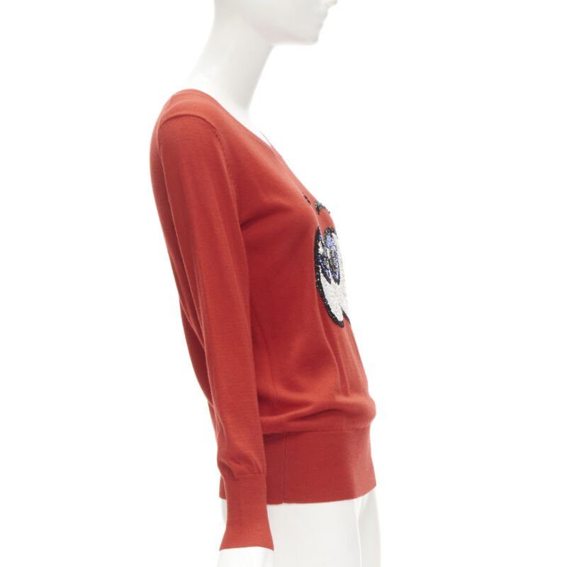 Markus Lupfer MARKUS LUPFER comic eyes sequins red pullover sweater XS Size XS / US 0-2 / IT 36-38 - 4 Thumbnail