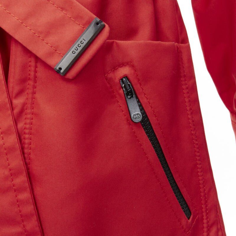 Gucci GUCCI red cotton elasticised waist belted anorak parka jacket IT36 S Size XS / US 0-2 / IT 36-38 - 9 Thumbnail