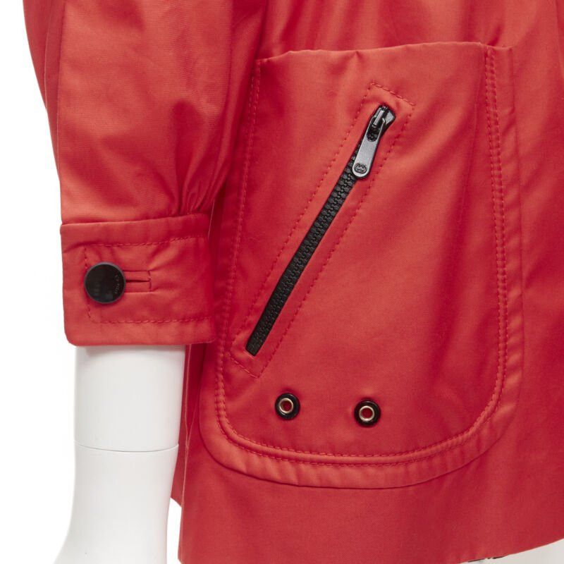 Gucci GUCCI red cotton elasticised waist belted anorak parka jacket IT36 S Size XS / US 0-2 / IT 36-38 - 8 Thumbnail
