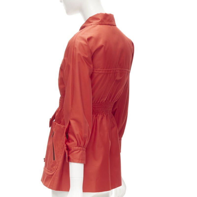Gucci GUCCI red cotton elasticised waist belted anorak parka jacket IT36 S Size XS / US 0-2 / IT 36-38 - 7 Thumbnail
