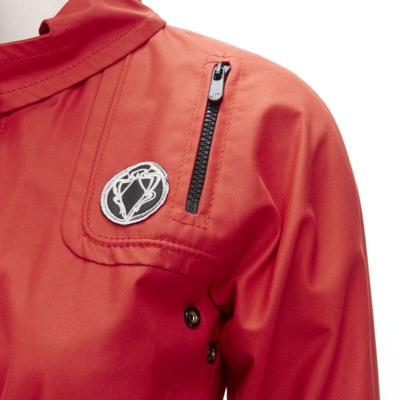 Gucci GUCCI red cotton elasticised waist belted anorak parka jacket IT36 S Size XS / US 0-2 / IT 36-38 - 2 Thumbnail