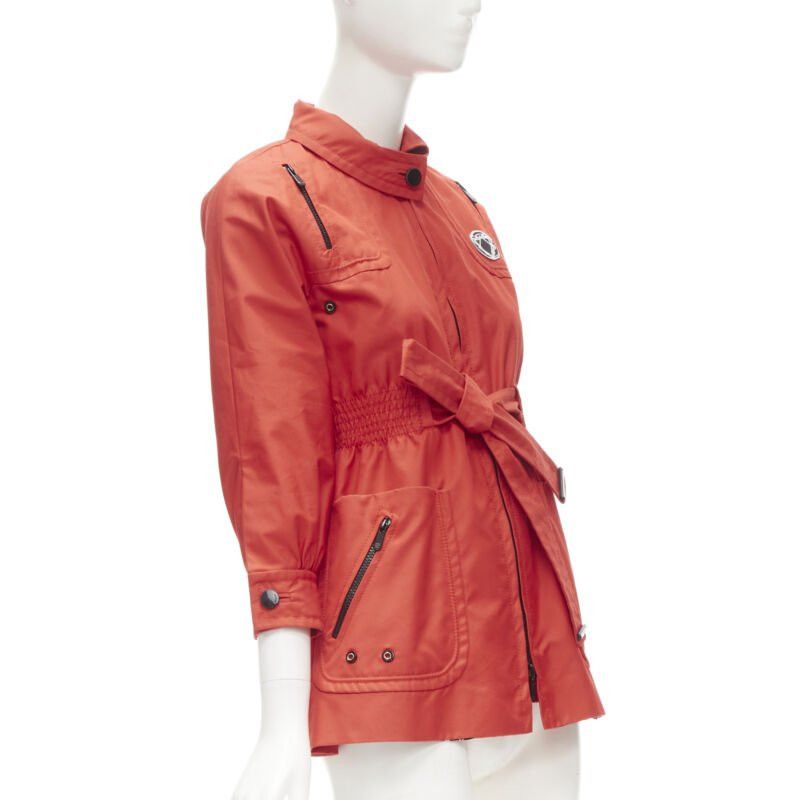 Gucci GUCCI red cotton elasticised waist belted anorak parka jacket IT36 S Size XS / US 0-2 / IT 36-38 - 4 Thumbnail