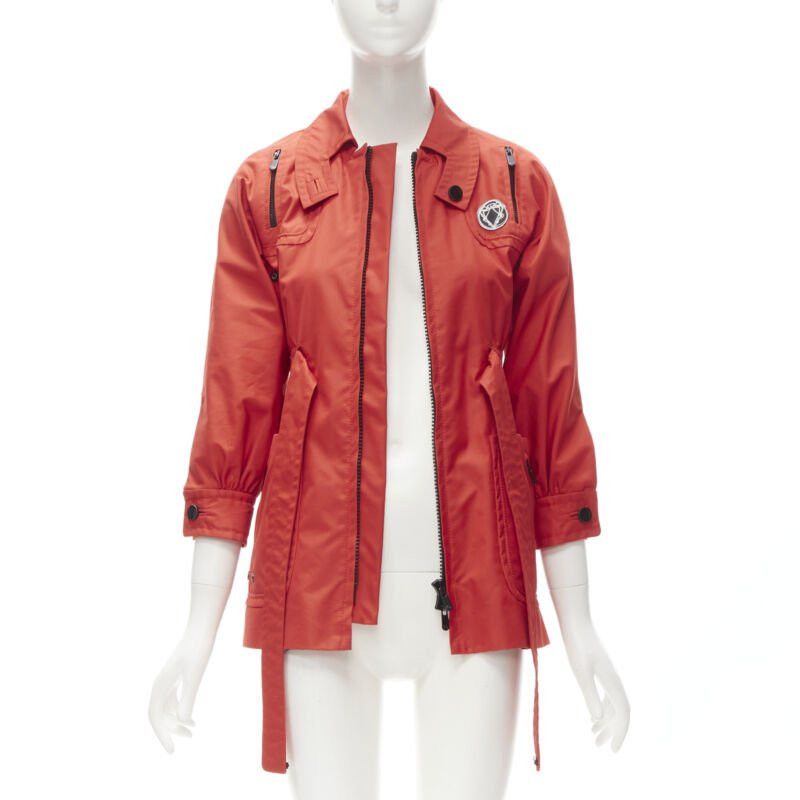 Gucci GUCCI red cotton elasticised waist belted anorak parka jacket IT36 S Size XS / US 0-2 / IT 36-38 - 3 Thumbnail