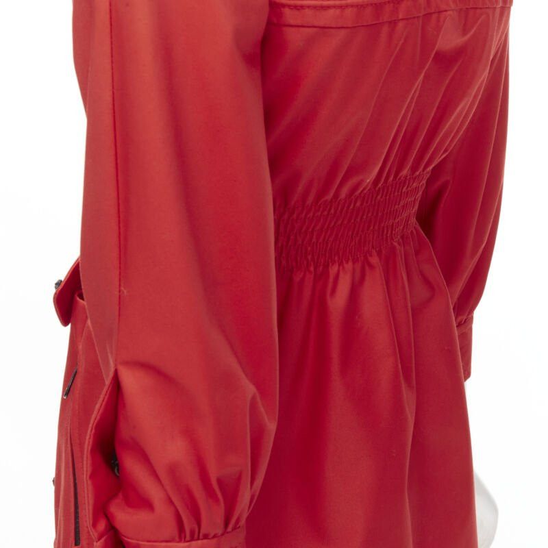 Gucci GUCCI red cotton elasticised waist belted anorak parka jacket IT36 S Size XS / US 0-2 / IT 36-38 - 10 Thumbnail