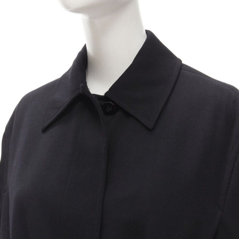 Gucci GUCCI TOM FORD 1998 Vintage black wool minimalist oversized belted coat IT38 Size S / US 4 / IT 40 - 8 Thumbnail