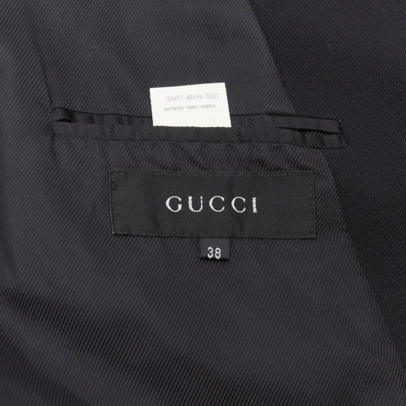 Gucci GUCCI TOM FORD 1998 Vintage black wool minimalist oversized belted coat IT38 Size S / US 4 / IT 40 - 10 Thumbnail