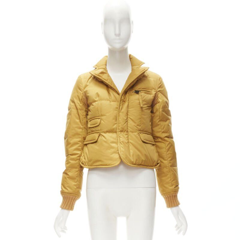 Dsquared2 DSQUARED2 mustard white goose down padded 3-pocket blazer jacket IT38 XS Size XS / US 0-2 / IT 36-38 - 12 Thumbnail