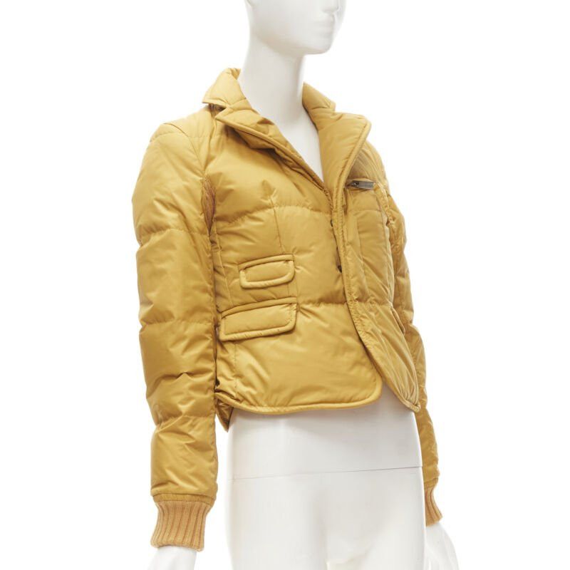 Dsquared2 DSQUARED2 mustard white goose down padded 3-pocket blazer jacket IT38 XS Size XS / US 0-2 / IT 36-38 - 4 Thumbnail