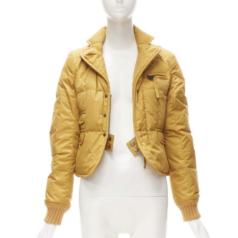 Dsquared2 DSQUARED2 mustard white goose down padded 3-pocket blazer jacket IT38 XS Size XS / US 0-2 / IT 36-38 - 3 Thumbnail