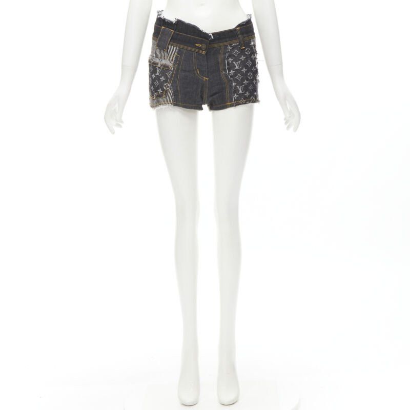 Louis Vuitton rare LOUIS VUITTON LV mongram jacquard raw cut patchwork shorts FR36 S Size 27" / US 4 / IT 40 - 8 Thumbnail