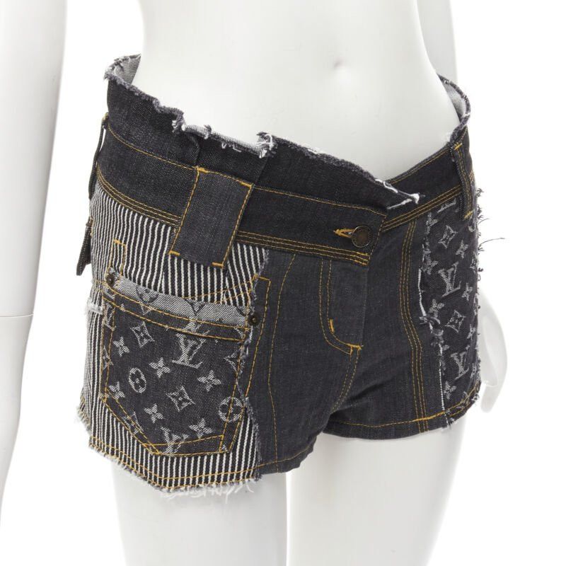 Louis Vuitton rare LOUIS VUITTON LV mongram jacquard raw cut patchwork shorts FR36 S Size 27" / US 4 / IT 40 - 6 Thumbnail