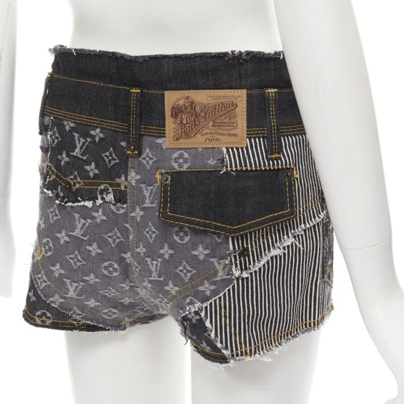 Louis Vuitton rare LOUIS VUITTON LV mongram jacquard raw cut patchwork shorts FR36 S Size 27" / US 4 / IT 40 - 2 Thumbnail