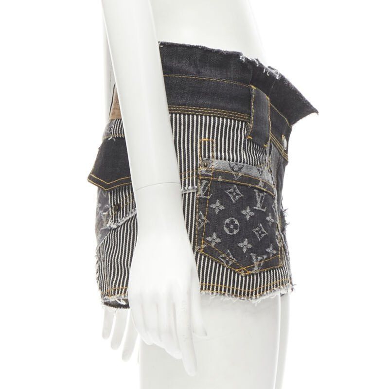 Louis Vuitton rare LOUIS VUITTON LV mongram jacquard raw cut patchwork shorts FR36 S Size 27" / US 4 / IT 40 - 3 Thumbnail