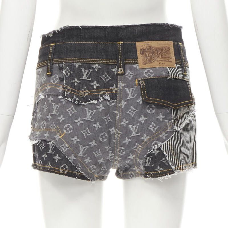 Louis Vuitton rare LOUIS VUITTON LV mongram jacquard raw cut patchwork shorts FR36 S Size 27" / US 4 / IT 40 - 4 Thumbnail