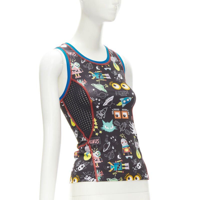 Fendi FENDI Activewear black FF robot Monster Eye tank top XS Size XS / US 0-2 / IT 36-38 - 3 Thumbnail