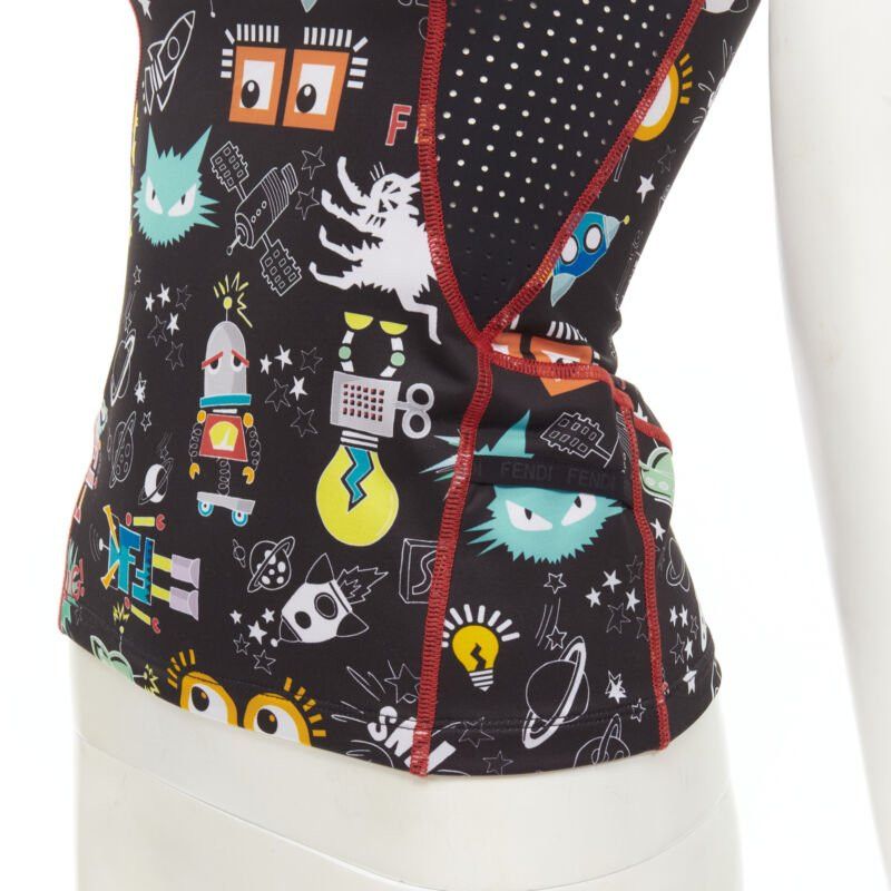 Fendi FENDI Activewear black FF robot Monster Eye tank top XS Size XS / US 0-2 / IT 36-38 - 7 Thumbnail