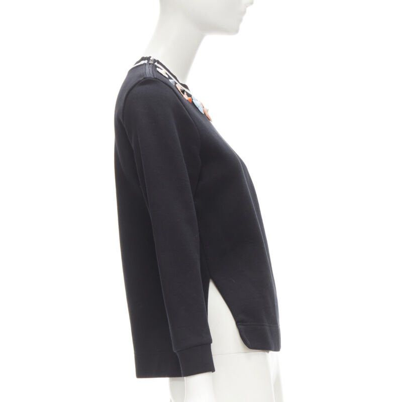 Fendi FENDI Flowerland leather spike stud mesh crew neck pullover sweater S Size S / US 4 / IT 40 - 4 Thumbnail