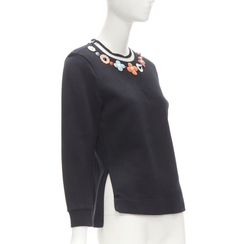 Fendi FENDI Flowerland leather spike stud mesh crew neck pullover sweater S Size S / US 4 / IT 40 - 3 Thumbnail