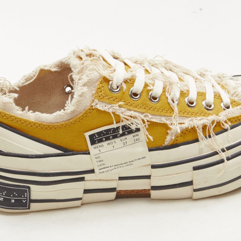 xVESSEL XVESSEL G.O.P. Lows yellow deconstructed distressed sneakers EU37 US7 Size US 7 / IT 37 - 8 Thumbnail