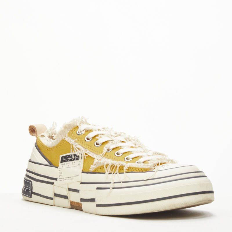 xVESSEL XVESSEL G.O.P. Lows yellow deconstructed distressed sneakers EU37 US7 Size US 7 / IT 37 - 2 Thumbnail