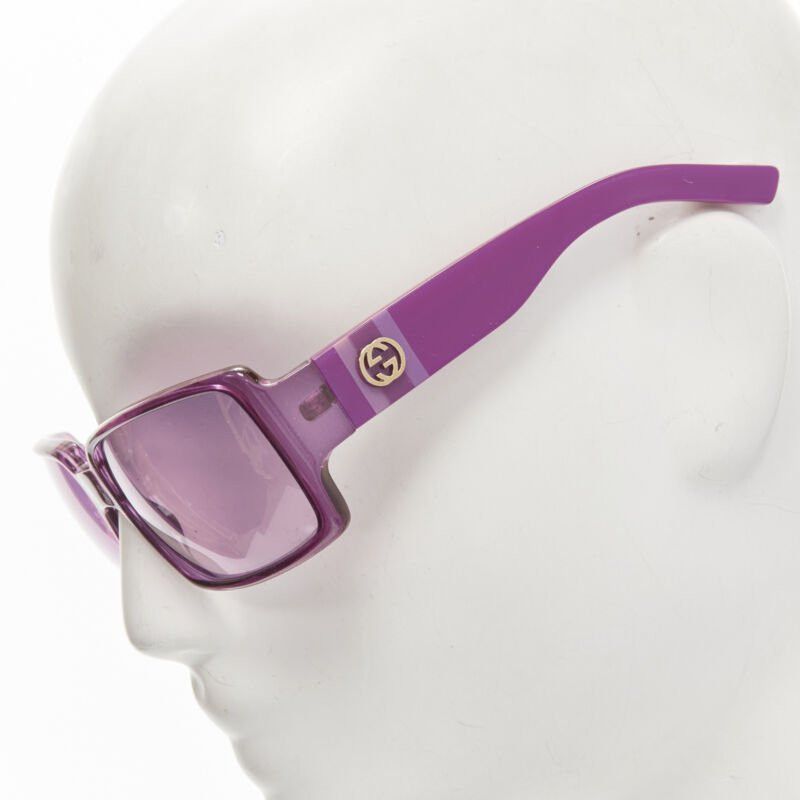 Gucci GUCCI Vintage Y2K GG2563/S PR3 pink square shield GG logo webbing sunglasses Size ONE SIZE - 2 Thumbnail