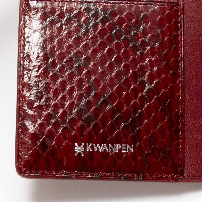 KWANPEN KWANEPN red glossy scaled leather trim bifold passport card holder Size ONE SIZE - 10 Thumbnail