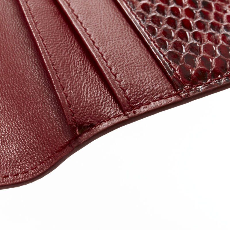 KWANPEN KWANEPN red glossy scaled leather trim bifold passport card holder Size ONE SIZE - 8 Thumbnail