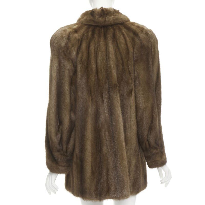 Other M JACQUES brown fur peter pan collar long sleeve hook eye coat jacket Size M / US 6-8 / IT 42-44 - 6 Thumbnail