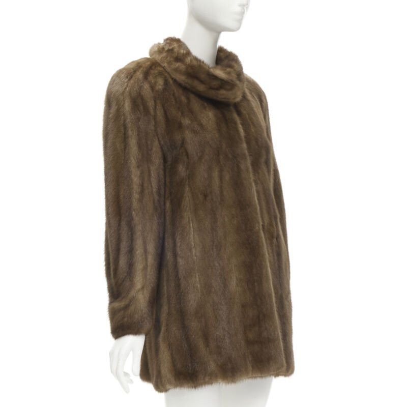 Other M JACQUES brown fur peter pan collar long sleeve hook eye coat jacket Size M / US 6-8 / IT 42-44 - 4 Thumbnail