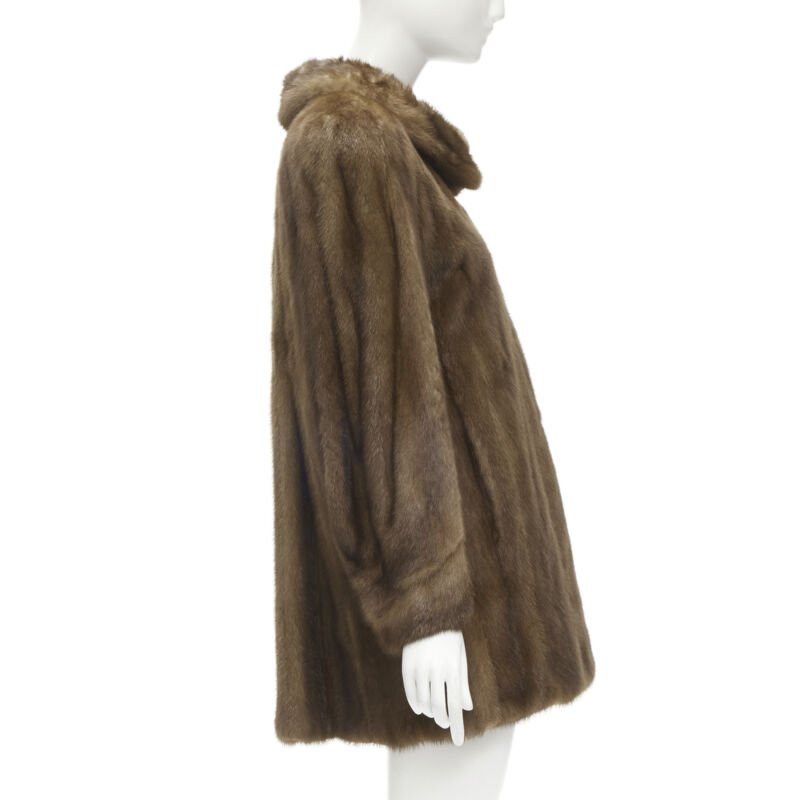 Other M JACQUES brown fur peter pan collar long sleeve hook eye coat jacket Size M / US 6-8 / IT 42-44 - 5 Thumbnail