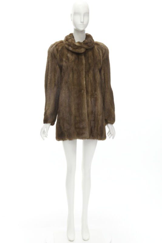 Other M JACQUES brown fur peter pan collar long sleeve hook eye coat jacket Size M / US 6-8 / IT 42-44 - 10 Thumbnail