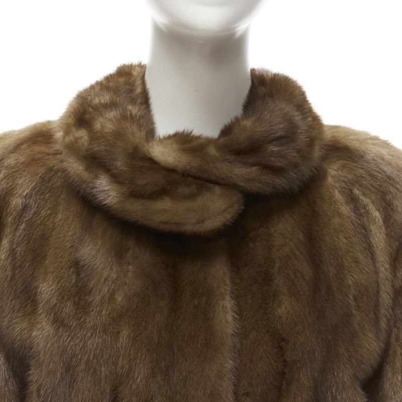 Other M JACQUES brown fur peter pan collar long sleeve hook eye coat jacket Size M / US 6-8 / IT 42-44 - 2 Thumbnail