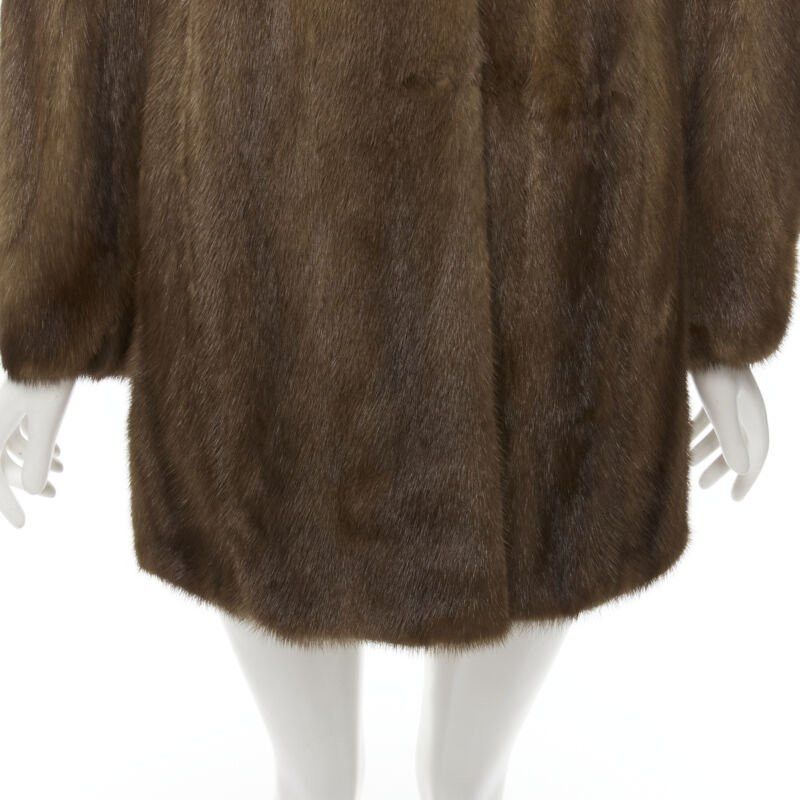 Other M JACQUES brown fur peter pan collar long sleeve hook eye coat jacket Size M / US 6-8 / IT 42-44 - 8 Thumbnail